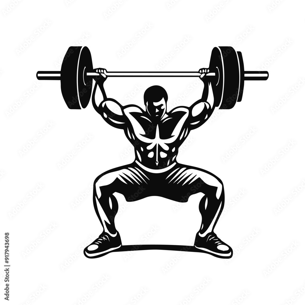 Silhouette of a weightlifter Silhouette of a weightlifter