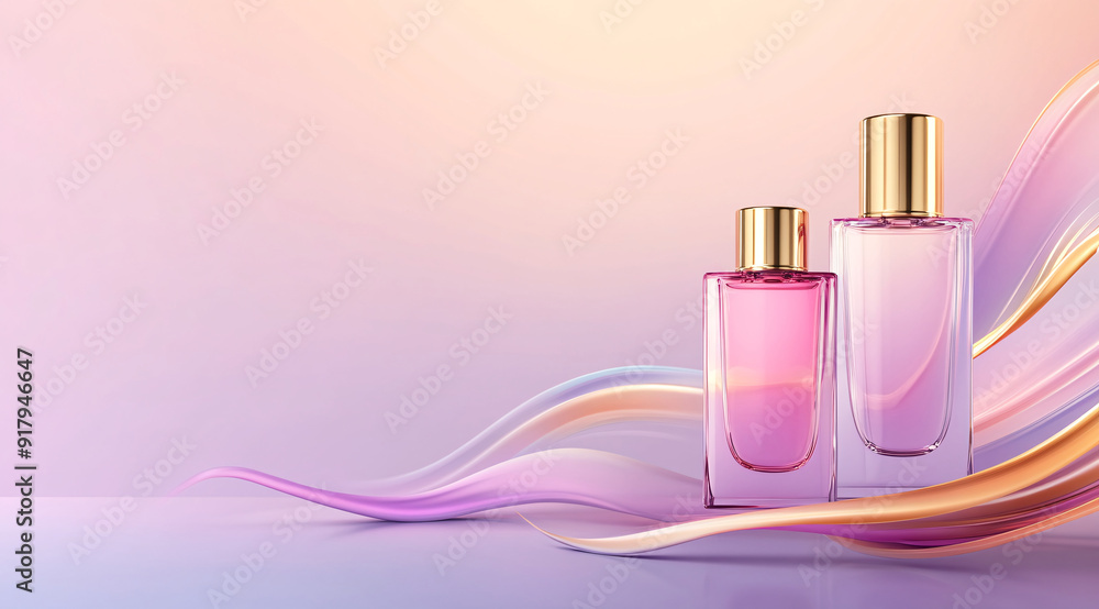 3D rendering of facial cleanser cosmetics template display platform 3D background 3D rendering of facial cleanser cosmetics template display platform 3D background