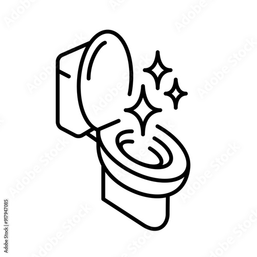 Toilet cleaning bowl line icon. Bathroom cleaning. Restroom or bathroom symbol or logo. Vector toilets man or woman urinate to cleanup. Toilet equipment.