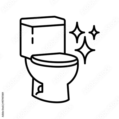 Toilet cleaning bowl line icon. Bathroom cleaning. Restroom or bathroom symbol or logo. Vector toilets man or woman urinate to cleanup. Toilet equipment.