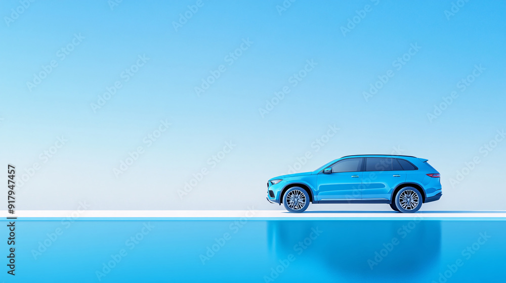 3D car new energy concept tram car insurance model financial illustration 3D car new energy concept tram car insurance model financial illustration