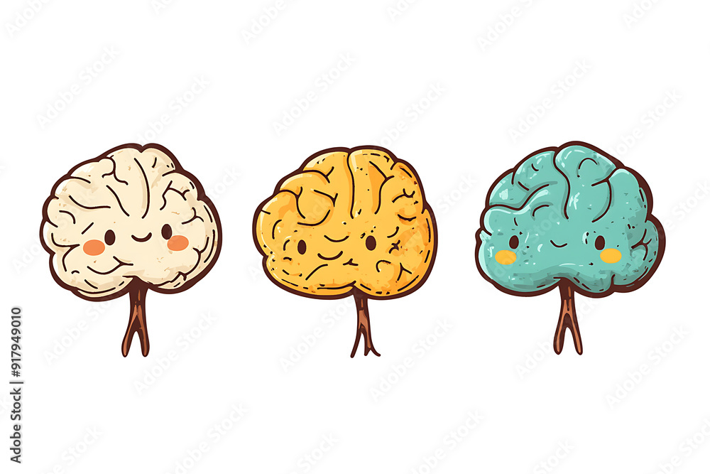 Fototapeta premium Brain Illustration Set Collection