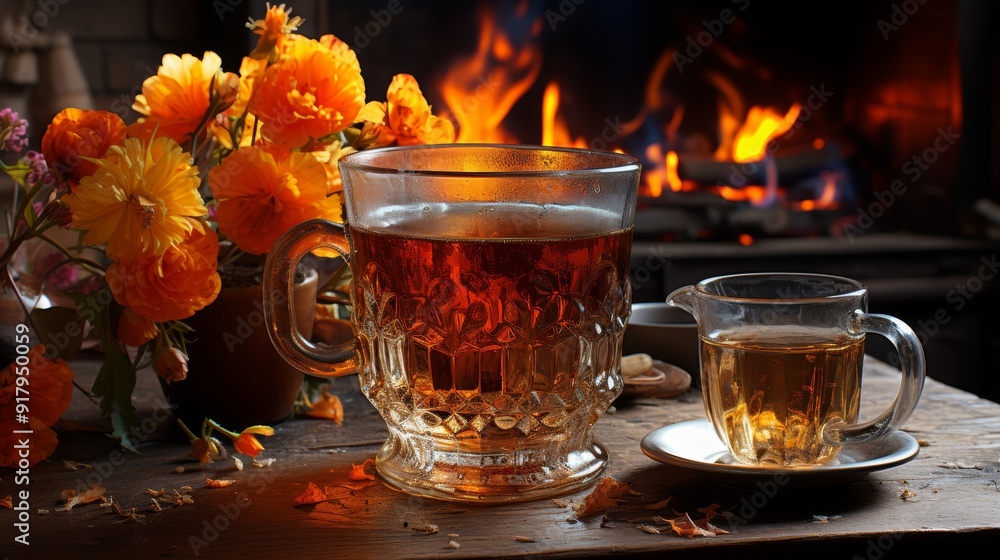 A close-up of a freshly brewed cup of coffee, with a plume of steam rising from the surface A close-up of a freshly brewed cup of coffee, with a plume of steam rising from the surface