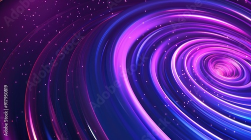 Purple blue glowing neon stripes with minimal circles abstract background