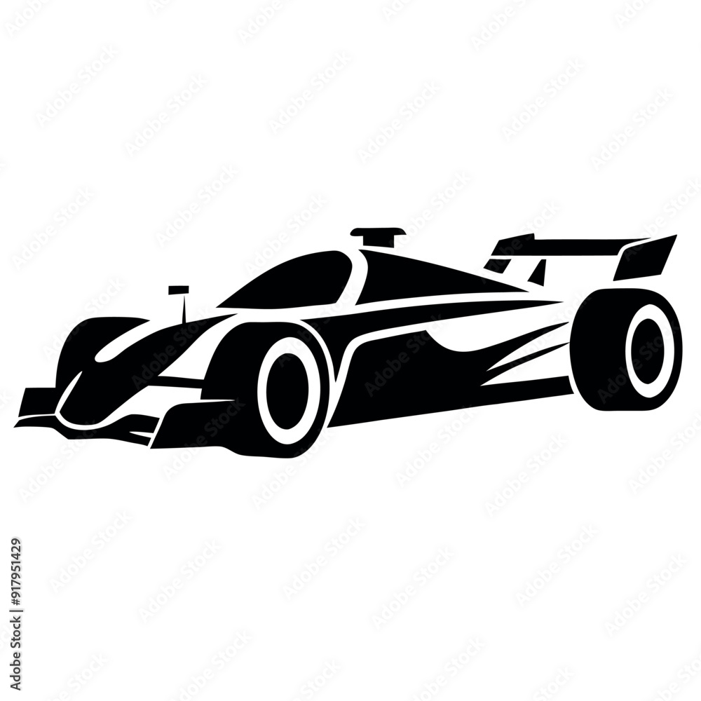 Obraz premium a fast speed racing car vector silhouette, isolated white background