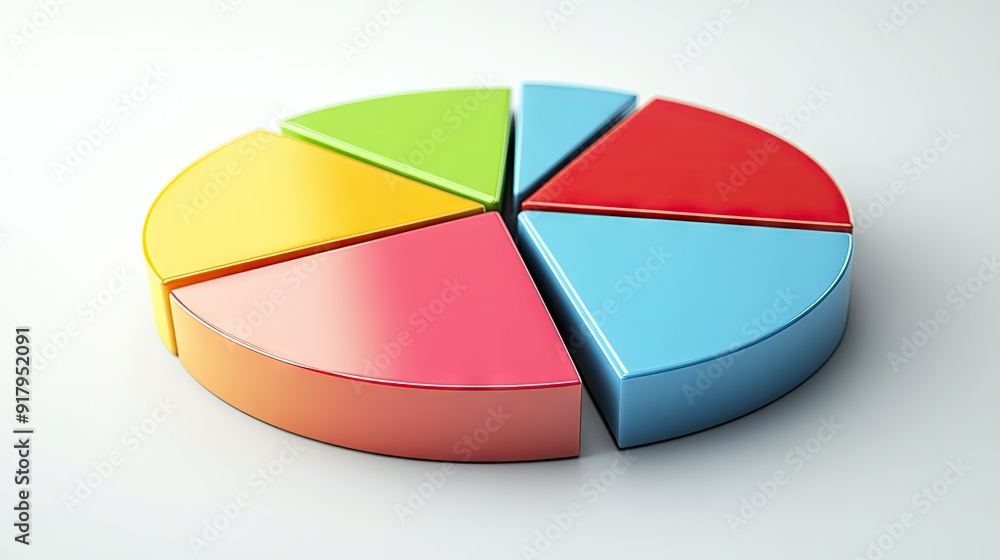 3D pie chart showing market share distribution among key competitors in a business model. 3D pie chart showing market share distribution among key competitors in a business model.
