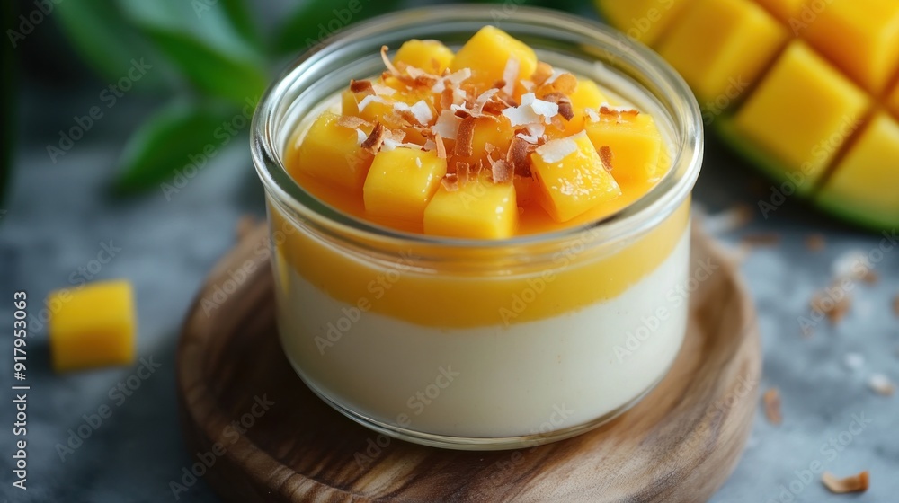 Mango and Coconut Panna Cotta Dessert Mango and Coconut Panna Cotta Dessert