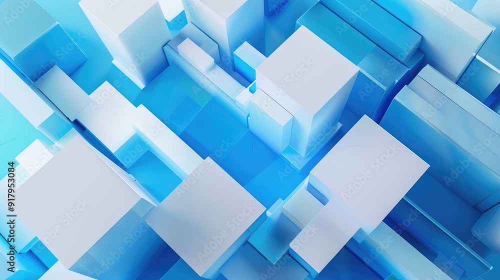 Blue and white abstract banner with geometric shapes background Blue and white abstract banner with geometric shapes background