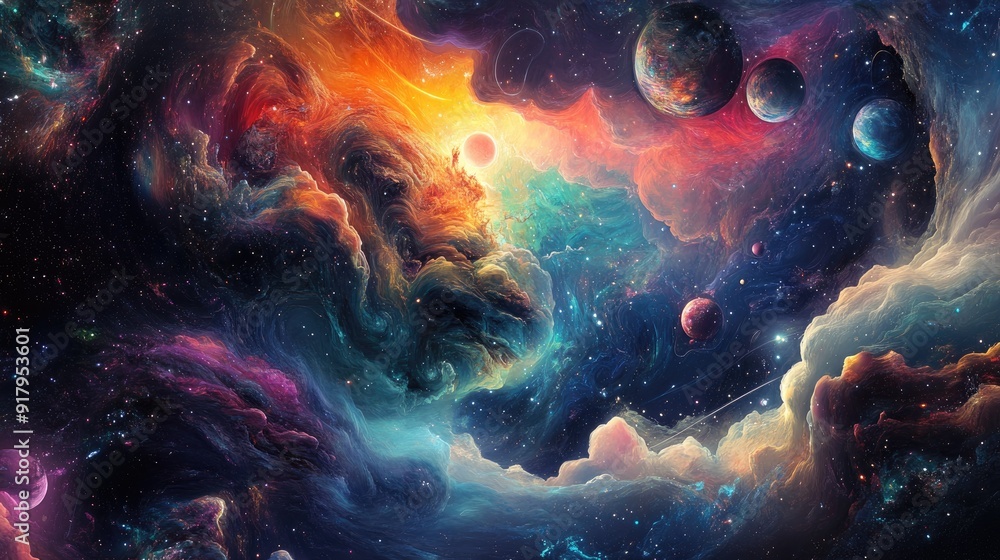 The vibrant colors and intricate patterns of a galaxy, with stars and celestial bodies creating a mesmerizing space scene. The vibrant colors and intricate patterns of a galaxy, with stars and celestial bodies creating a mesmerizing space scene.