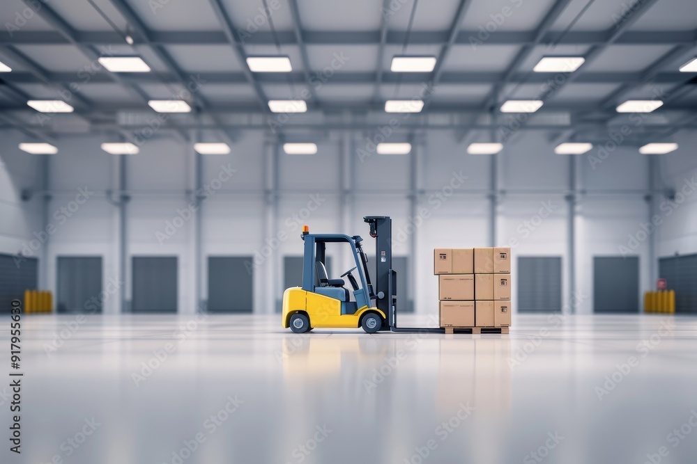 Forklift Carrying Boxes – 3D-Style Cargo Photography with Dark Grey Background Forklift Carrying Boxes – 3D-Style Cargo Photography with Dark Grey Background