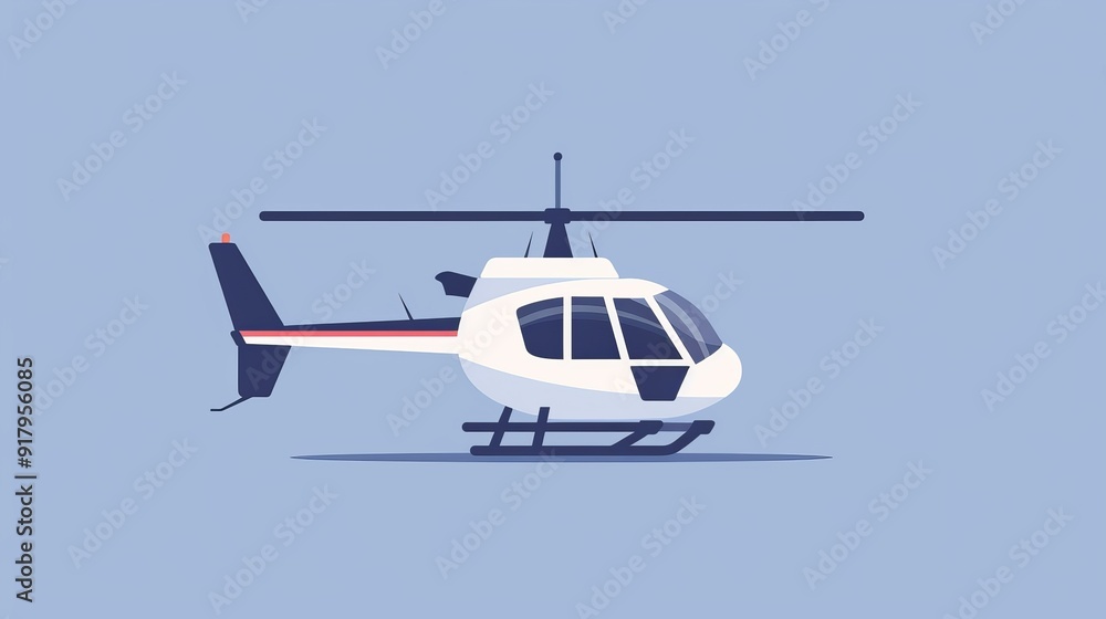 A plain and clean 2D vector of a hovering helicopter, minimalistic, straightforward design, basic colors A plain and clean 2D vector of a hovering helicopter, minimalistic, straightforward design, basic colors