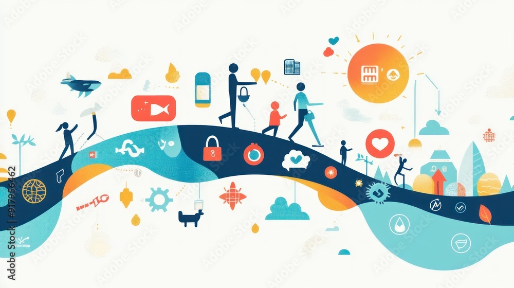 Abstract Illustration of a Modern Life Abstract Illustration of a Modern Life