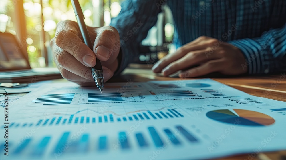 Businessman drawing a growth chart with a pen, showcasing business progress and strategic planning. Concept of financial success and investment analysis. Businessman drawing a growth chart with a pen, showcasing business progress and strategic planning. Concept of financial success and investment analysis.