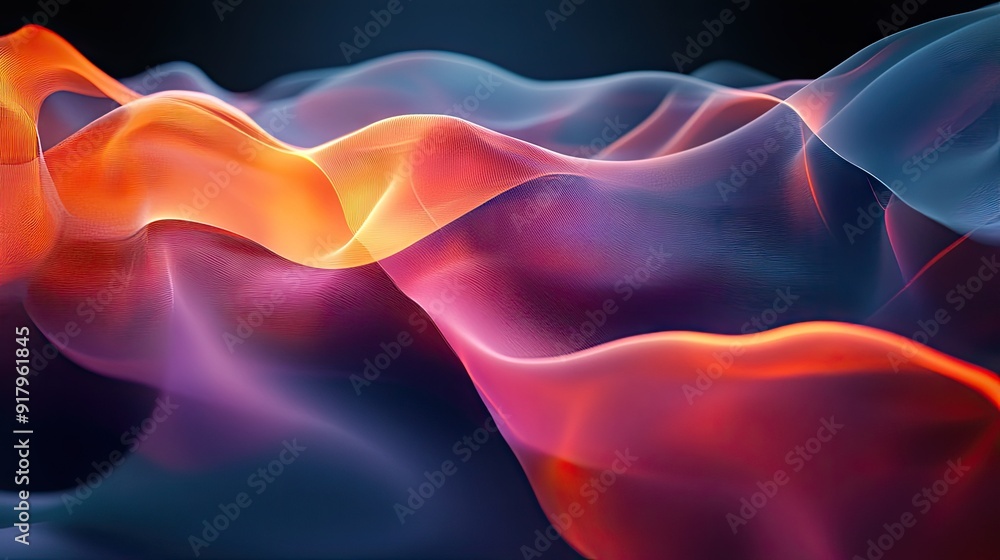 Naklejka premium Complex 3D abstract layers with varying opacity and light interplay.