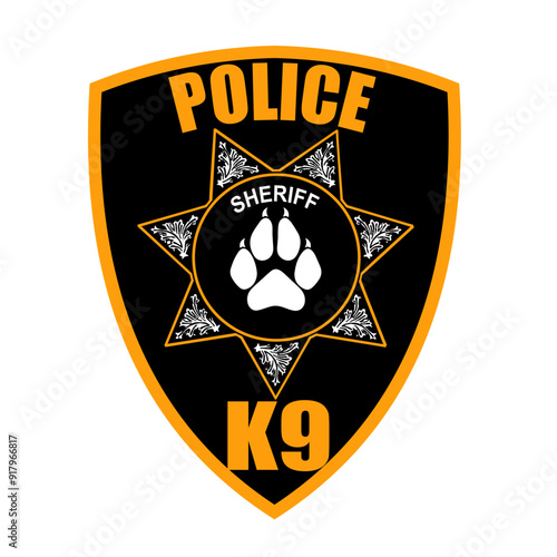Foto k9 police team chevron vector illustration