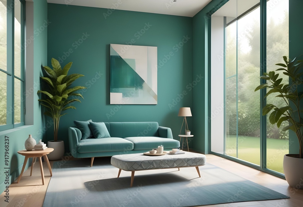 Photo modern style interior room 3d illustration Photo modern style interior room 3d illustration