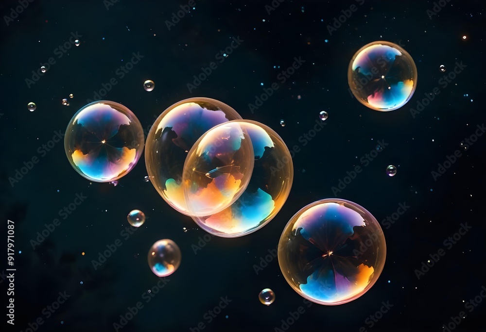 Bubbles floating on a black background with the words bubbles on the bottom Bubbles floating on a black background with the words bubbles on the bottom