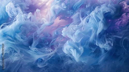 Thick, twisting plumes of blue and purple smoke, giving a sense of depth and movement.