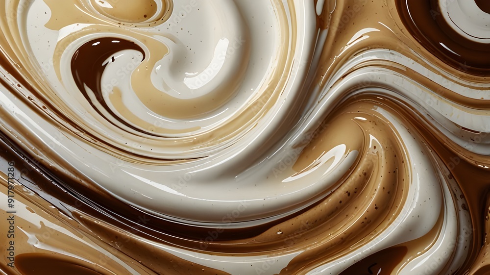 milk and coffe cream texture or pattern – Generative AI milk and coffe cream texture or pattern – Generative AI