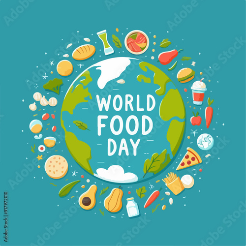 International world food day poster template, brochure, cover background.