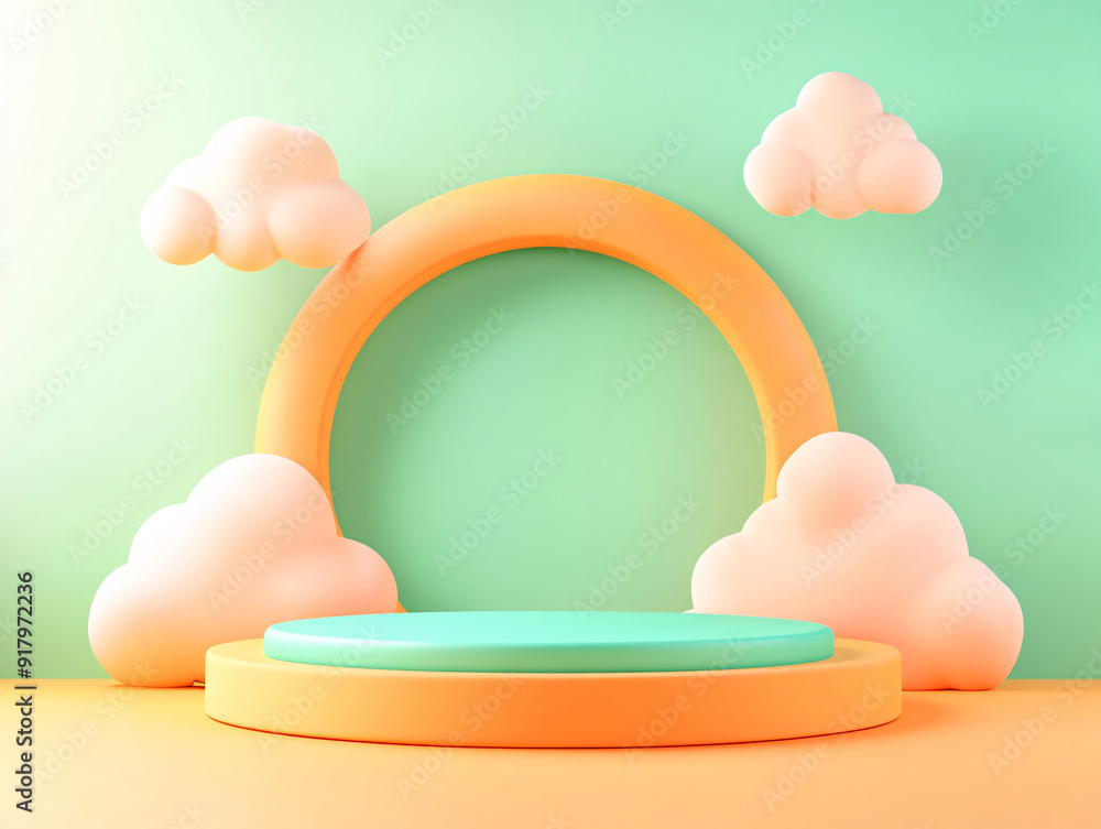 3D scene e-commerce product booth background creative space material 3D scene e-commerce product booth background creative space material