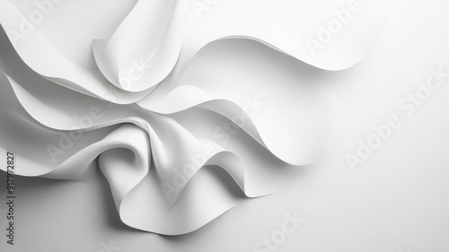 Dynamic interplay of angular and curvilinear shapes in monochrome on a mural wallpaper. photo