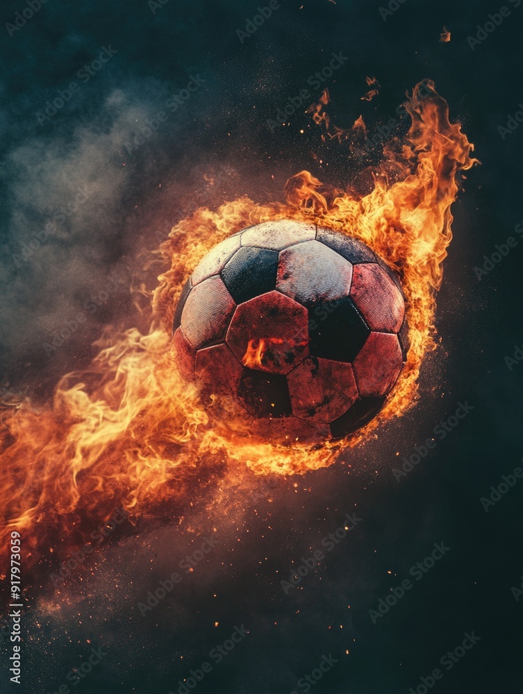 Fototapeta premium Soccer Ball Burning in Air