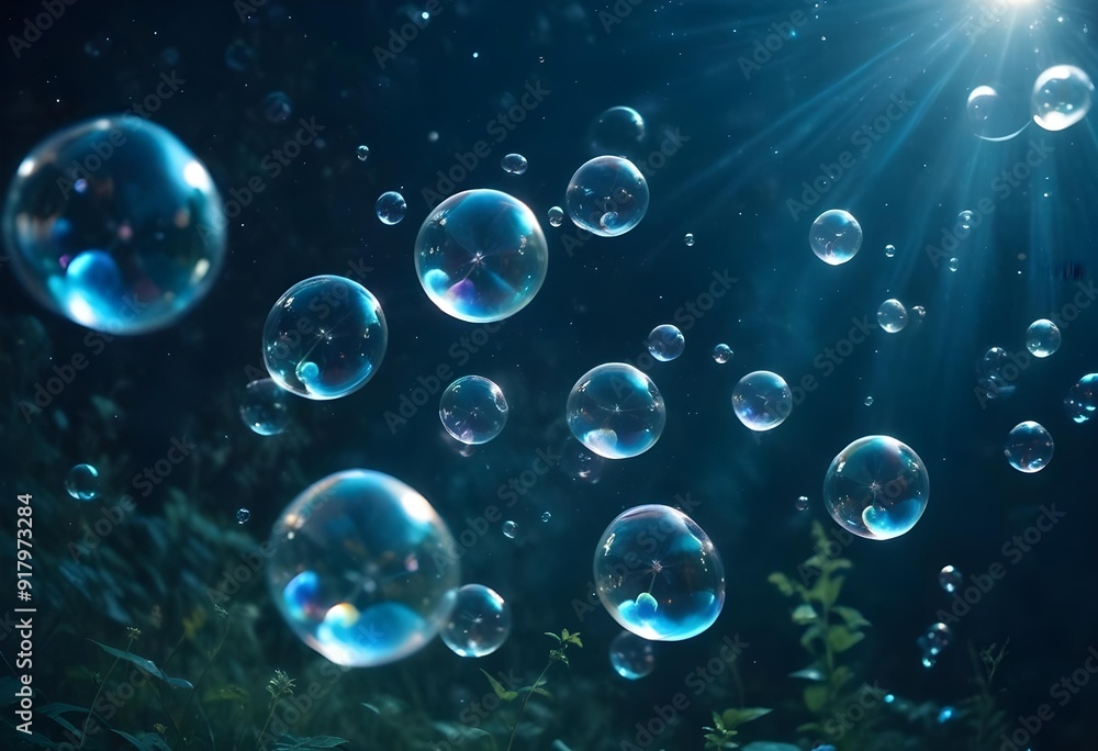 Bubbles floating on a black background with the words bubbles on the bottom Bubbles floating on a black background with the words bubbles on the bottom