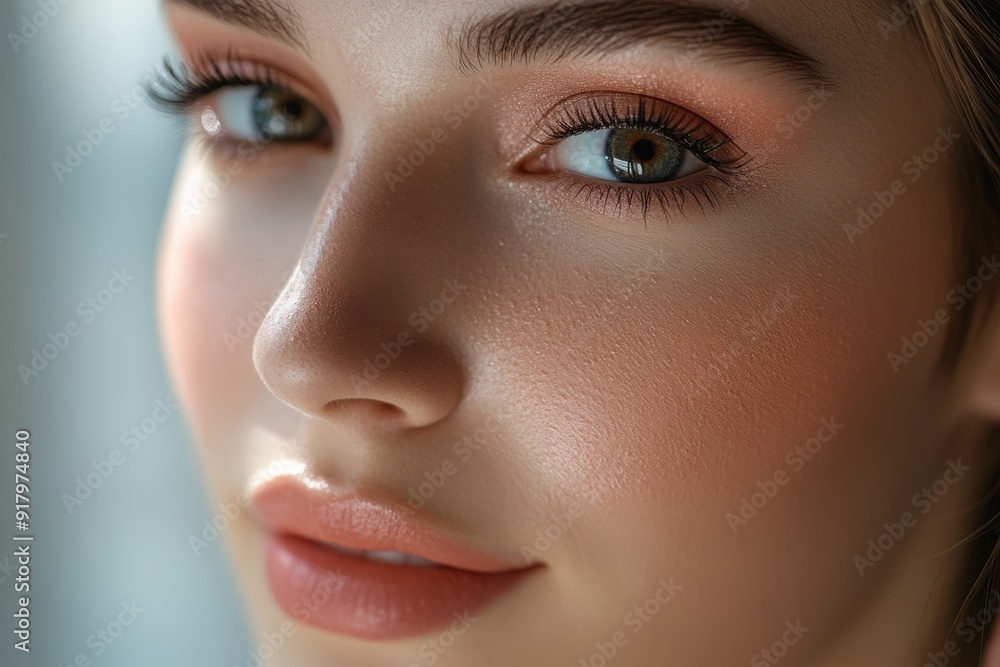 Close-up of a Make-up Artist Applying Blush to a Woman's Face, Beauty and Cosmetics Concept Generative AI Close-up of a Make-up Artist Applying Blush to a Woman's Face, Beauty and Cosmetics Concept Generative AI