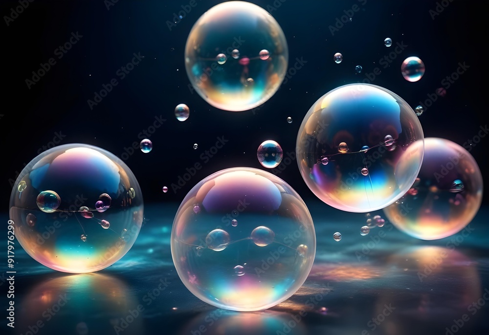 Bubbles floating on a black background with the words bubbles on the bottom Bubbles floating on a black background with the words bubbles on the bottom