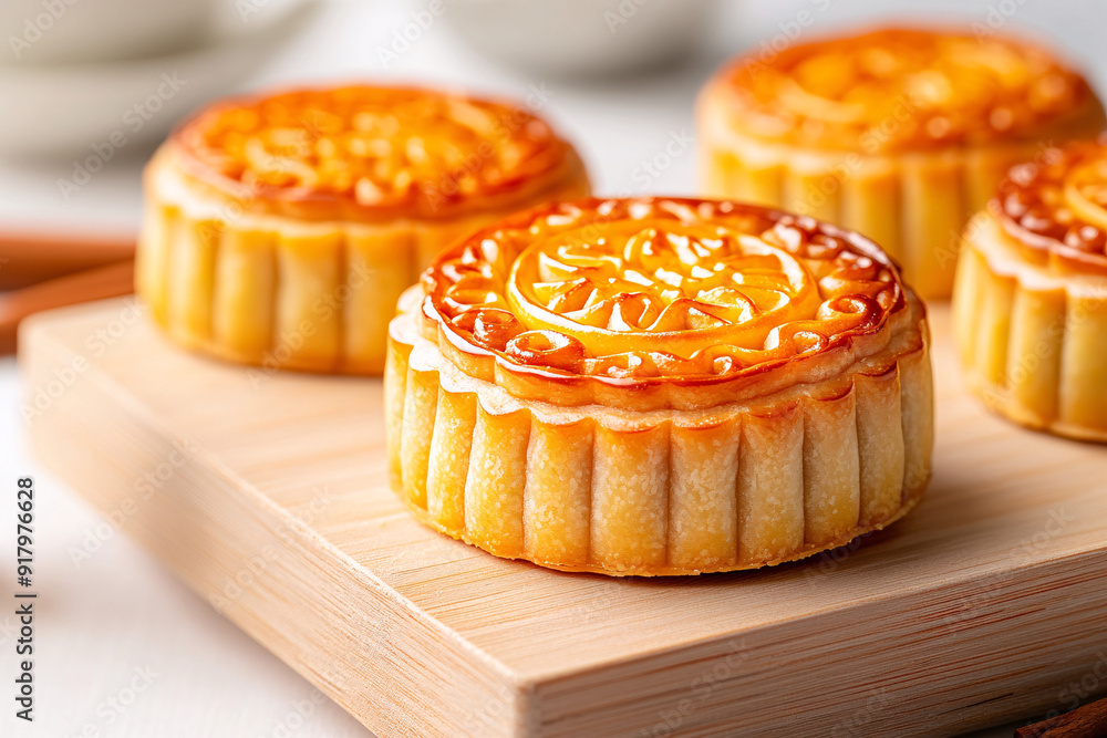 Mid-Autumn moon cake traditional festival food culture food close-up background Mid-Autumn moon cake traditional festival food culture food close-up background
