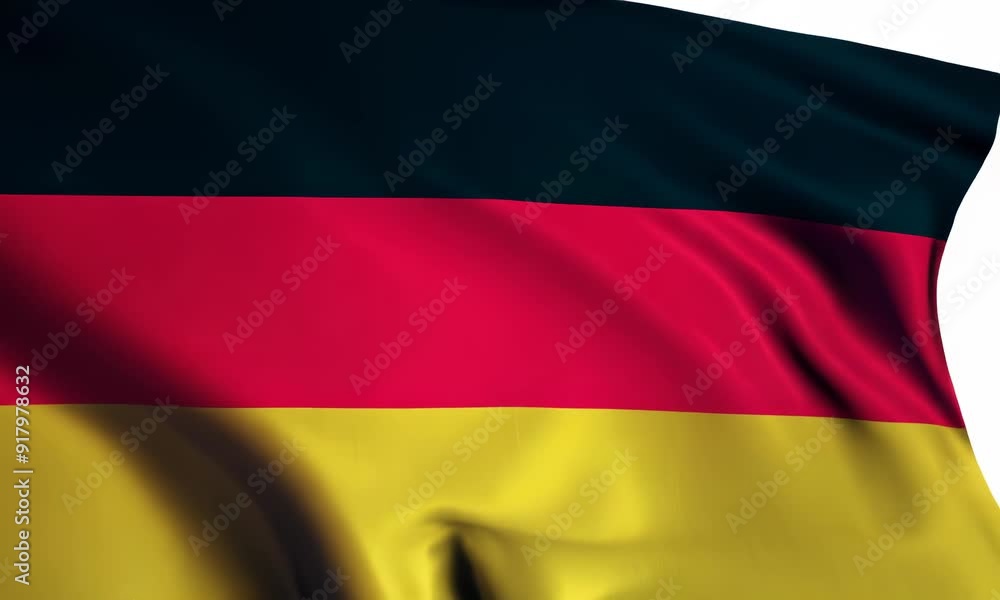 Flag of Germany on a white background Video Flag of Germany on a white background Video