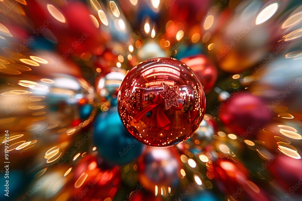 christmas decoration on red background christmas decoration on red background