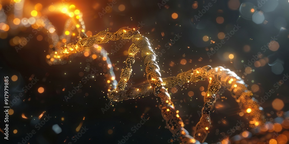 yellow DNA spiral on dark space new species futuristic yellow DNA spiral on dark space new species futuristic