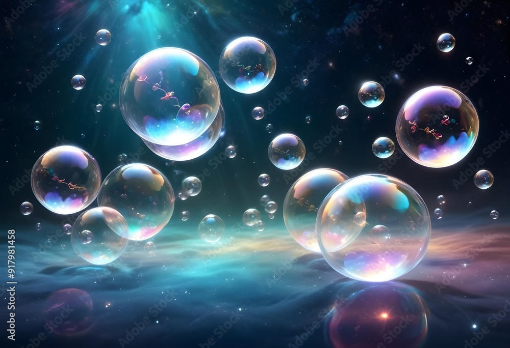 Bubbles floating on a black background with the words bubbles on the bottom Bubbles floating on a black background with the words bubbles on the bottom