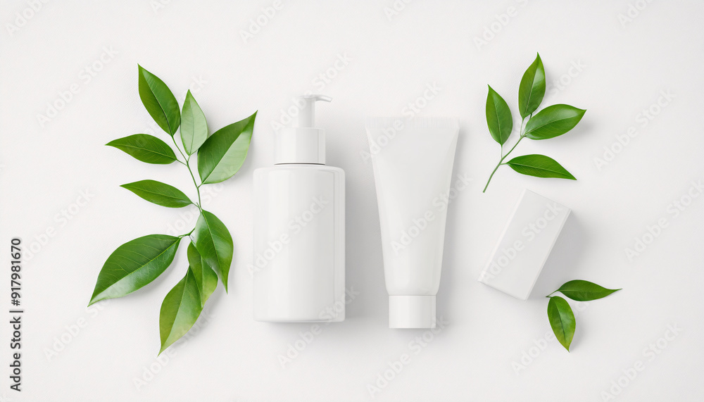 3D rendering of facial cleanser cosmetics template display platform 3D background 3D rendering of facial cleanser cosmetics template display platform 3D background