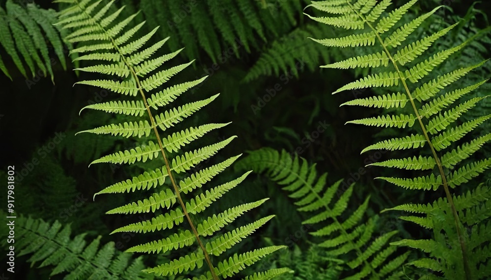 Vibrant green ferns thrive in a rich, shaded forest, illuminated by the soft morning sunlight filtering through the trees Vibrant green ferns thrive in a rich, shaded forest, illuminated by the soft morning sunlight filtering through the trees