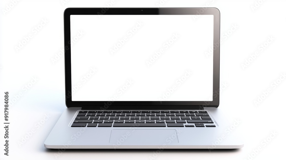 laptop with blank screen on white background laptop with blank screen on white background
