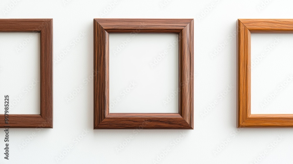 three wooden frames hanging on a wall three wooden frames hanging on a wall
