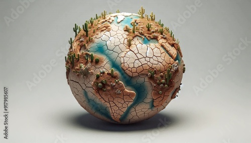 illustration of the dried up planet earth photo