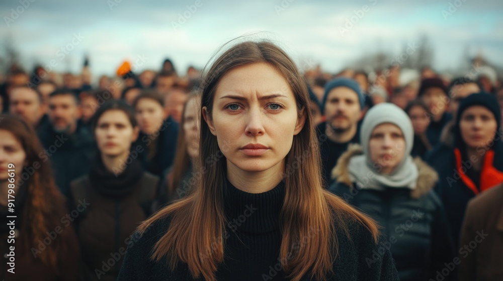 Fototapeta premium Woman Addressing Crowd