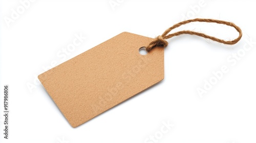 a brown tag with a string attached to it