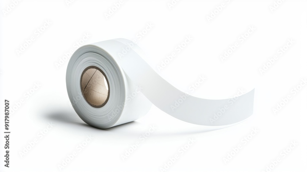 a roll of white tape on a white background a roll of white tape on a white background