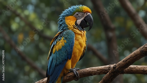 Wallpaper Mural blue and yellow macaw Torontodigital.ca