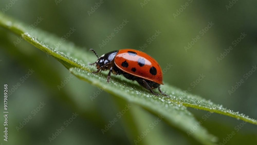 focus photo of ladybug on leaf made by AI generative focus photo of ladybug on leaf made by AI generative