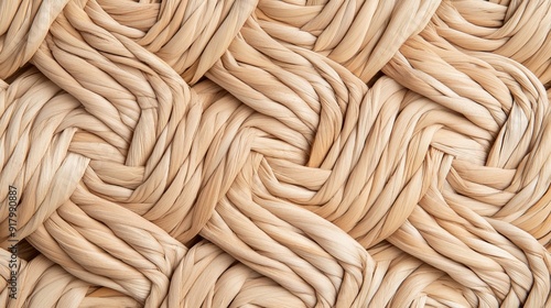 Artistic rattan weaving, abstract patterns in organic shapes, vibrant natural fiber textures, neutral background