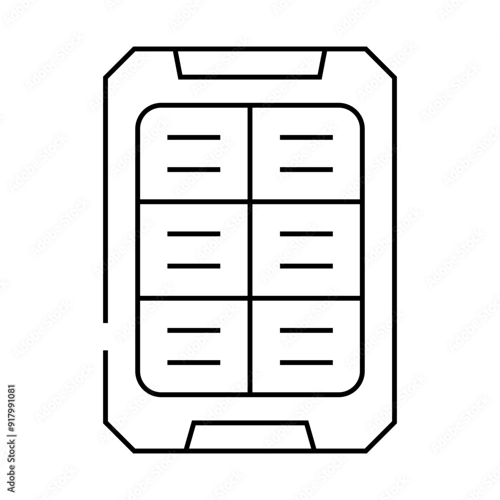 solar battery gadget line icon vector. solar battery gadget sign. isolated contour symbol black illustration solar battery gadget line icon vector. solar battery gadget sign. isolated contour symbol black illustration