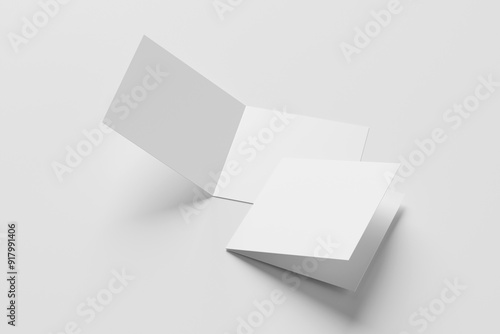 BI-Fold Square Brochure Mock-up