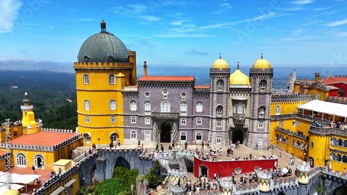 Aerial view of The Pena Palace Sintra Portugal-06