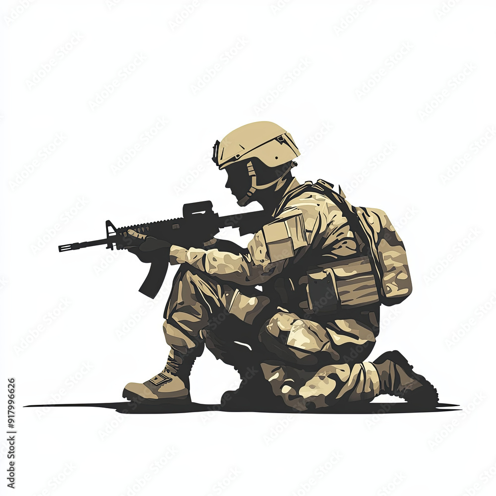 Fototapeta premium soldier with rifle